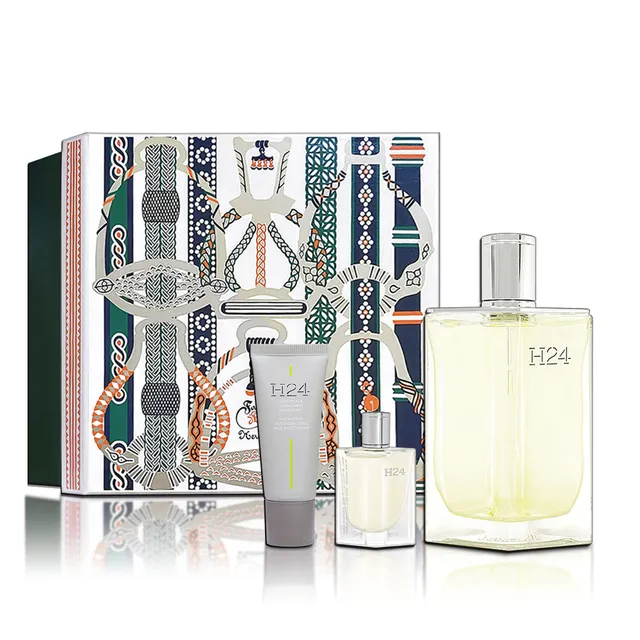 HERMÈS 愛馬仕 H24 淡香水禮盒 100ml+隨身瓶+保濕面霜｜草木清新男香